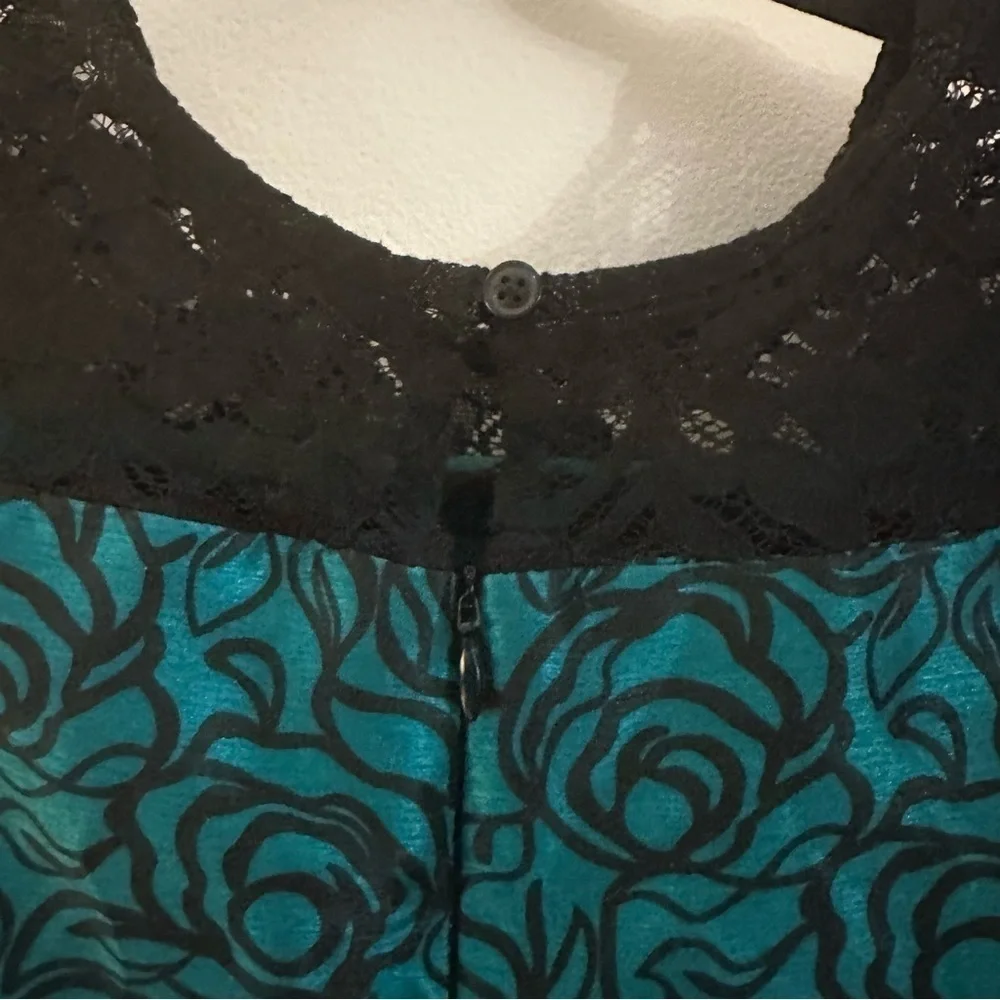 Gymboree Girl Emerald Green Black Lace Rose Holiday Party Dress Sleeveless 6